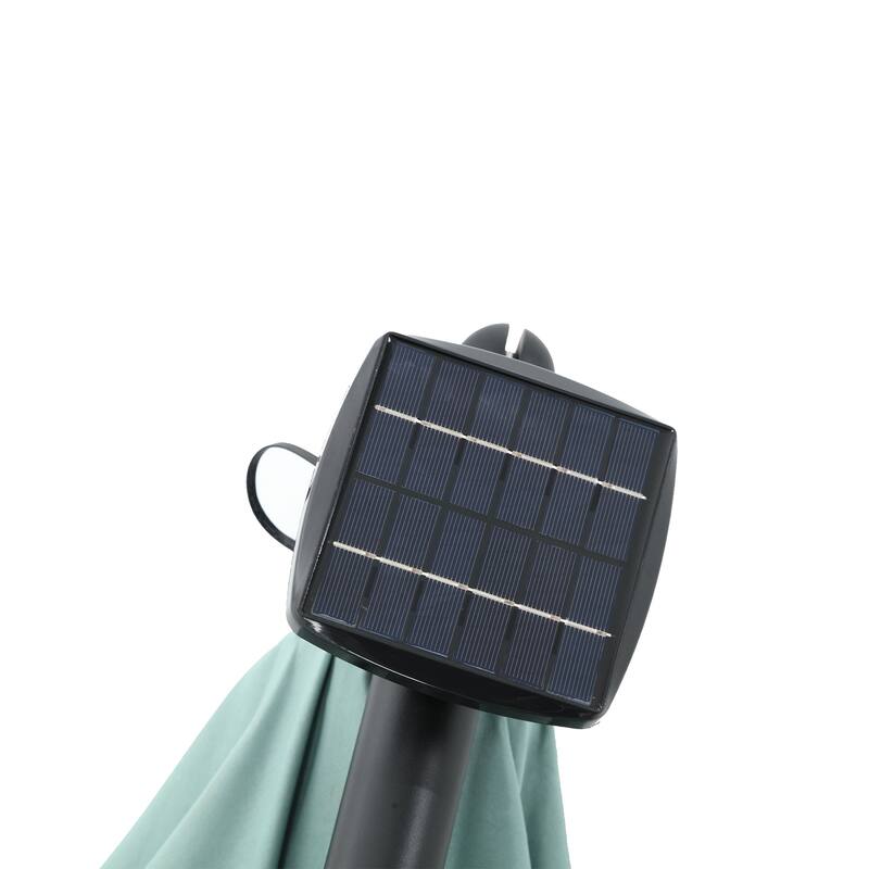 10ft Solar LED Offset Hanging Market Patio Umbrella