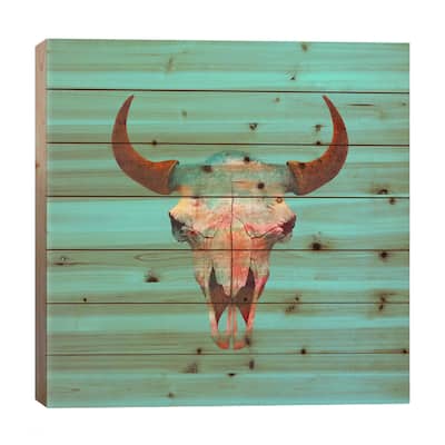 Turquoise Sky Print On Wood by Terry Fan - Multi-Color