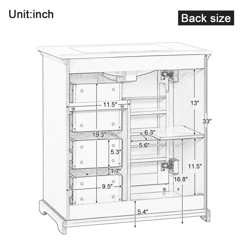 30" Bathroom Vanity with Sink
