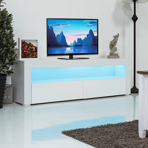 Shop Costway High Gloss Tv Stand Unit Cabinet Console Furniture W