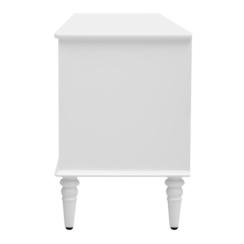 68.9'' Tv Stand For Tvs Up To 75 Inches,Entertainment Center Media Console With Fluted Glass Doors And Five Solid Wood Legs