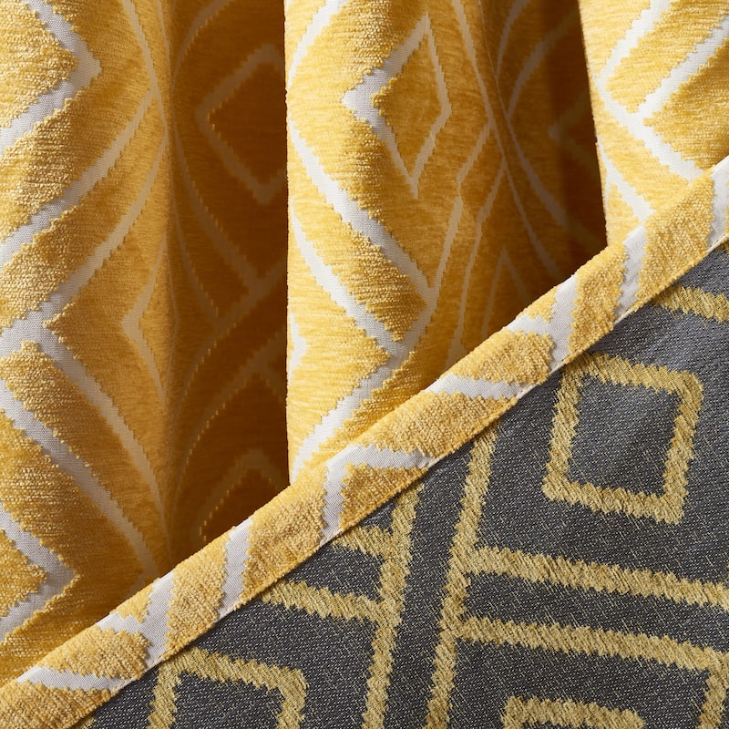 SAFAVIEH Viseslava 52" x 84" Window Treatment Curtain Panel - 52Wx84L - Yellow