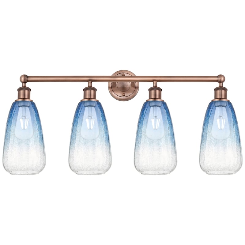 Innovations Lighting 616-4W-16-33 Brookhaven Almond Vanity Brookhaven - Antique Copper / Sapphire Blue