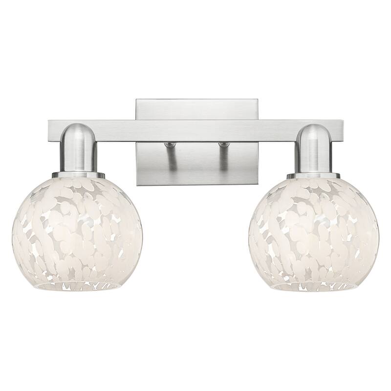 Innovations Lighting 716-2W-10-17 White Mouchette Vanity White - Brushed Satin Nickel / White Mouchette