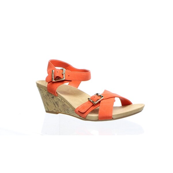 orange ankle strap shoes