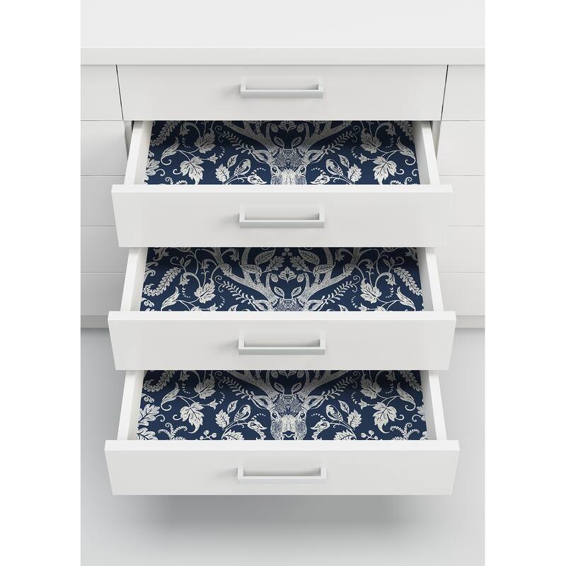 NuWallpaper Navy Escape to the Forest Peel & Stick Wallpaper - 216in x 20.5in x 0.025in