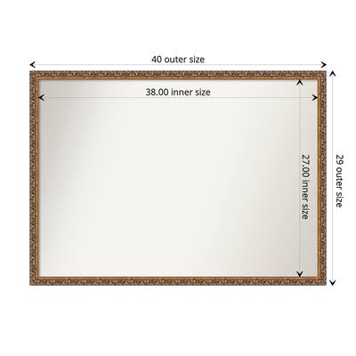 Non-Beveled Wood Wall Mirror - Antique Bronze Frame