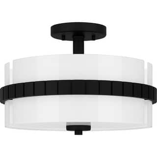 Quoizel Semi-Flush Mount 2-Light Semi-Flush Mount in Matte Black