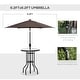 preview thumbnail 21 of 22, Outsunny 4 Piece Folding Outdoor Patio Pub Dining Table And Chairs Set With 6' Adjustable Tilt Umbrella