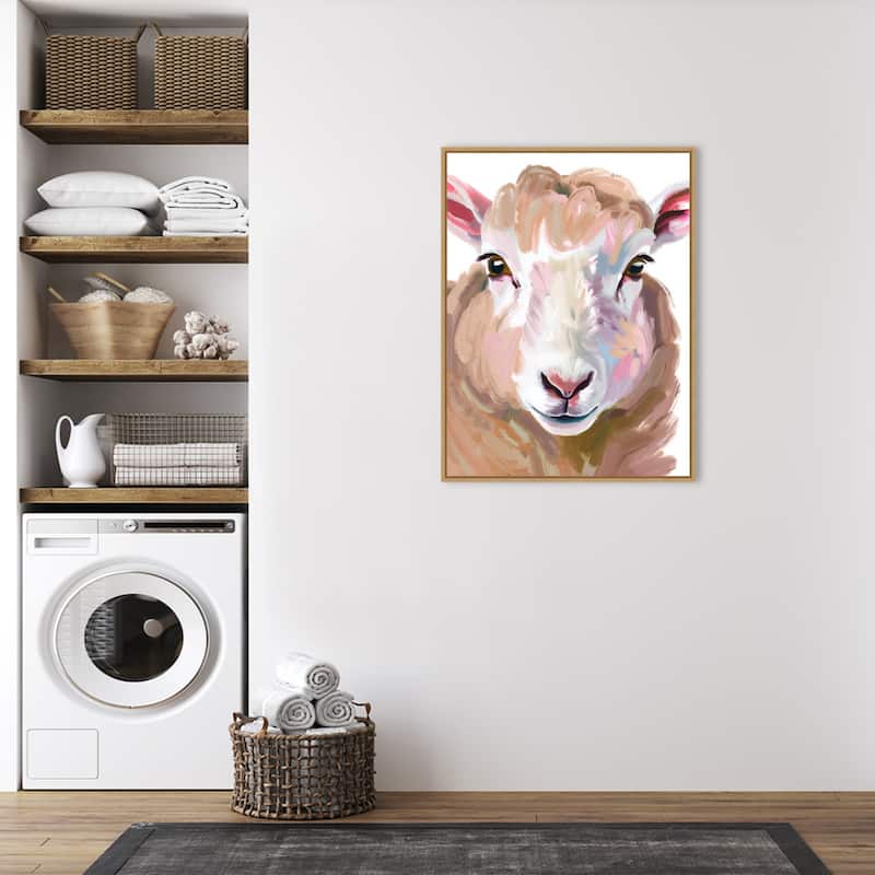 Schaf Sheep by Ohkimiko Framed Canvas Wall Art