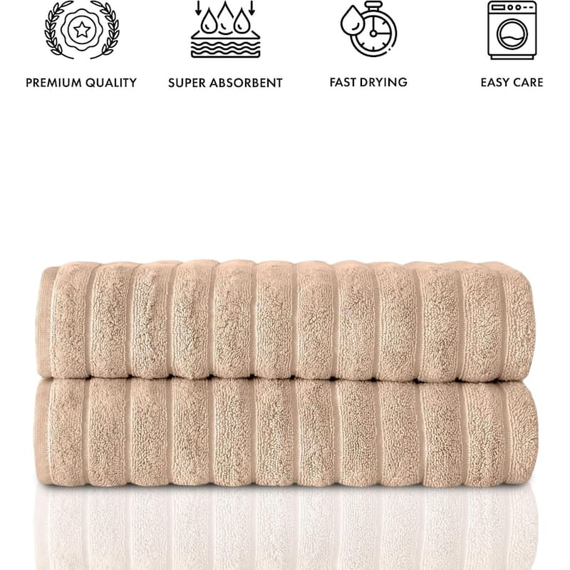 Brampton Premium Turkish Cotton 2 Piece Bath Towels Set Heavyweight