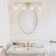preview thumbnail 26 of 34, Frenia 4-light Modern Dimmable Bathroom Vanity Light with Art Glass