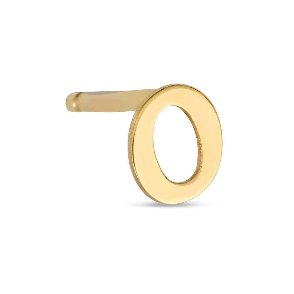 Au Naturale 14k Yellow Gold Script Letter Single Stud Earring (available from A to Z)