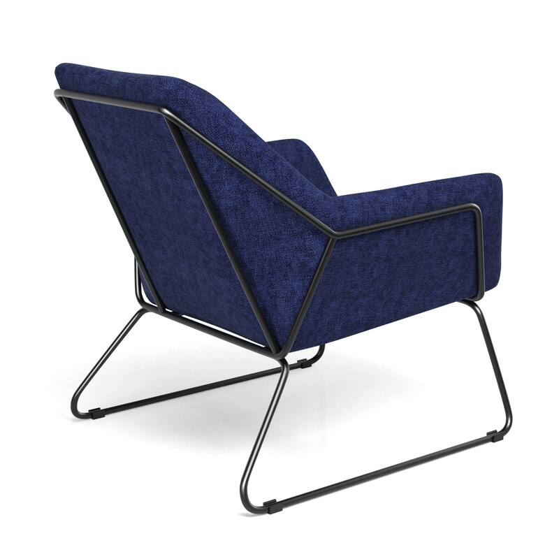 Caine Fabric Accent Chair with Black Powder Coated Sled Base