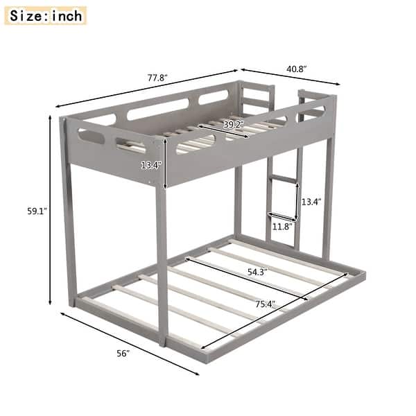 Twin over Full Bunk Bed with Built-in Ladder - Bed Bath & Beyond - 40221721