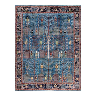Serapi One-of-a-Kind Hand-Knotted Area Rug - Light Blue, 7' 10" x 10' 0" - 7' 10" x 10' 0"