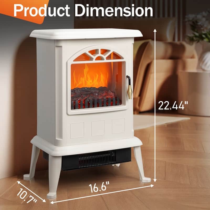 1500W Infrared Electric Fireplace Stove with 2 Heat Settings