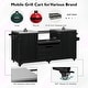 preview thumbnail 14 of 18, 66.5" Outdoor Kitchen Island for Big Green Egg Grills, Solid Wood Grill Cart with Stainless Steel Top