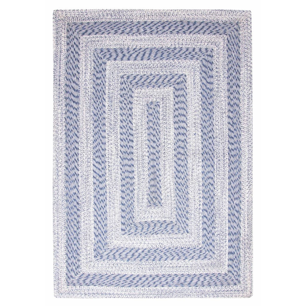 ECARPETGALLERY Braid weave Sienna Blue Wool Rug - 5'3 x 7'6