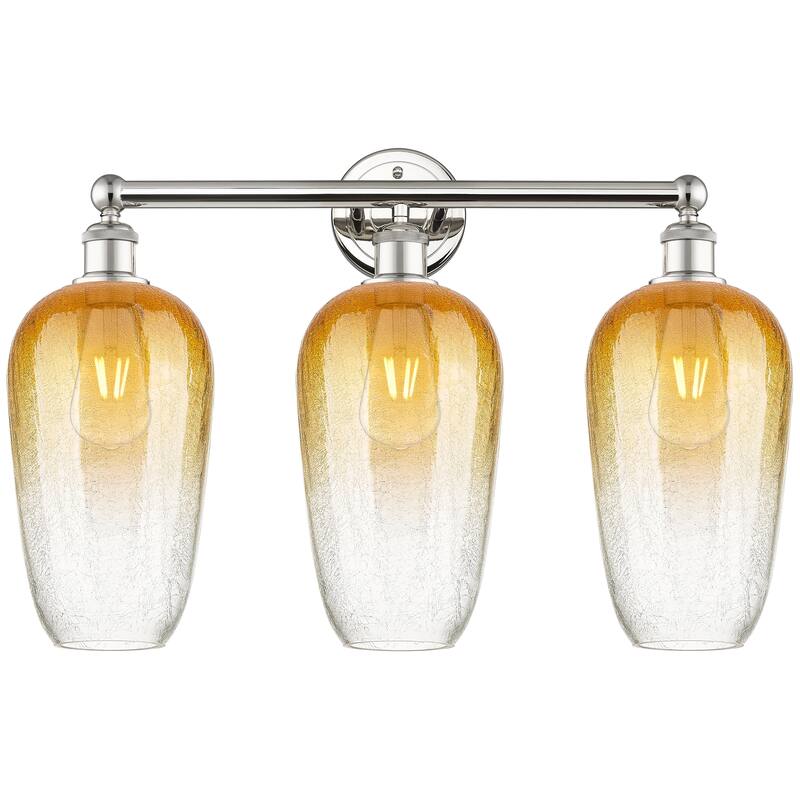 Innovations Lighting Endless Possibilities Edison - Brookhaven Flute - 3 Light 25" Bath Vanity Light - Polished Nickel/Amber