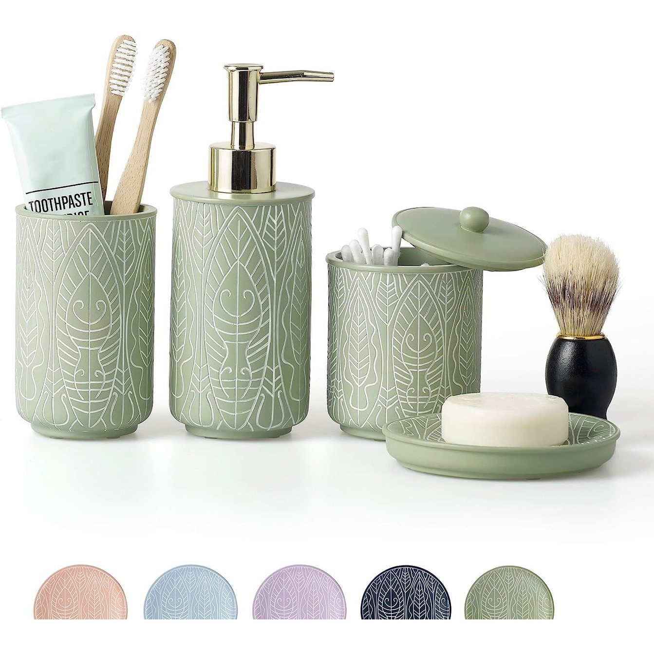 Bea Bathroom Set With Soap Dispenser + Toothbrush Holder 2 Pieces -  Bloomingville @ RoyalDesign