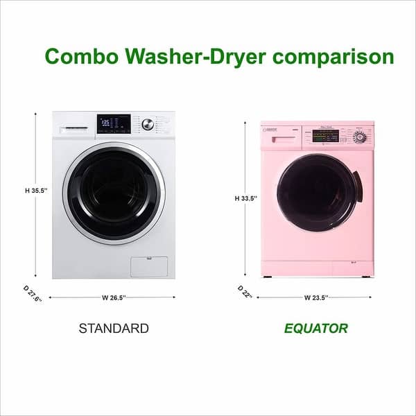 dimension image slide 2 of 5, Equator Pro Compact 110V Vented/Ventless 13 lbs Combo Washer Sensor Dry 1200 RPM