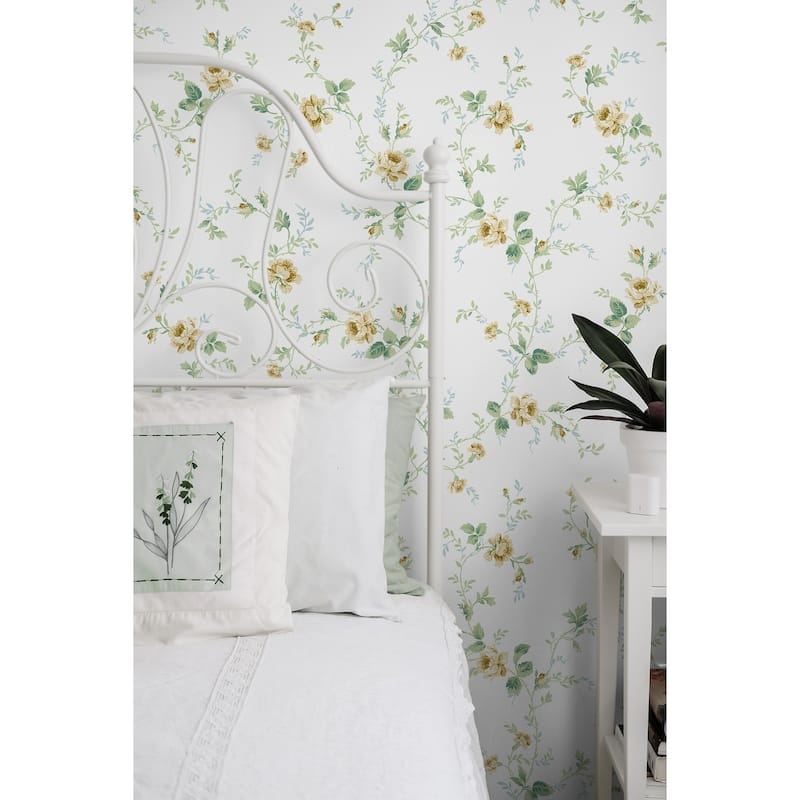 NextWall Blossom Floral Trail Peel and Stick Wallpaper