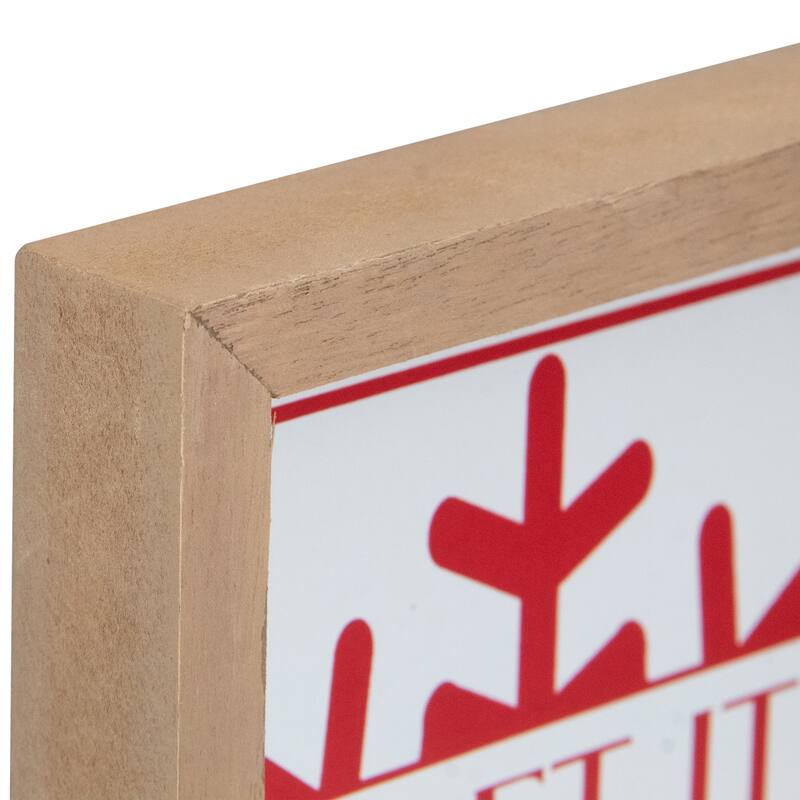 Holiday Slogans Wooden Christmas Plaques - 8" - Red and White - Set of 2