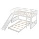 preview thumbnail 11 of 11, White Twin over Twin Size Solid Wood Bunk Bed with Slide and Ladder for Kids, Boys and Girls, Bedroom