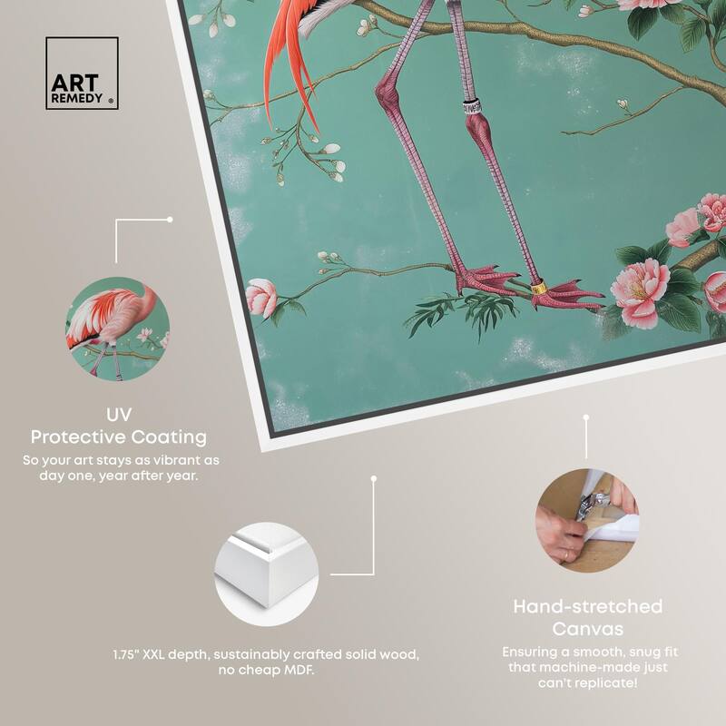 Flamingo's Fable Canvas by Art Remedy