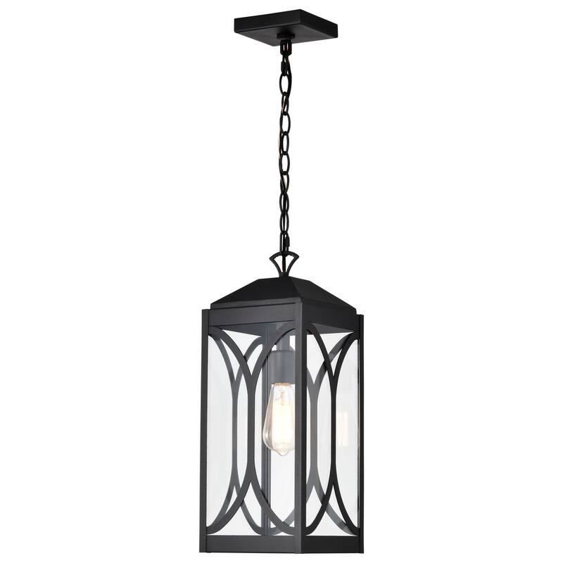 Oaklyn 1 Light Hanging Lantern Matte Black with Clear Glass