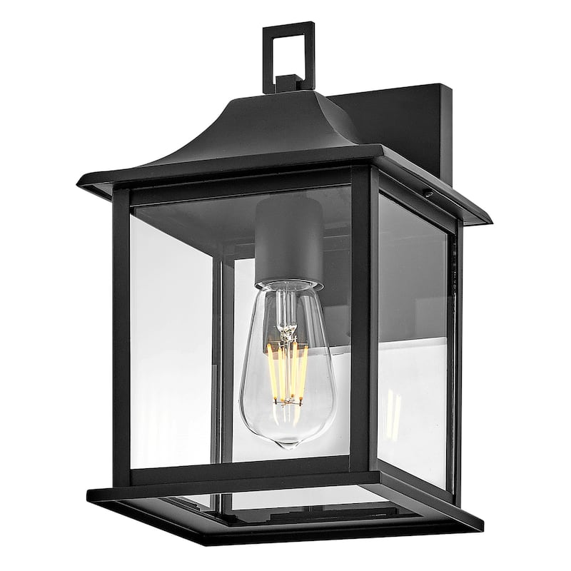 Lark 81590 Nolan 12" Tall Outdoor Wall Sconce with Clear Glass Shade