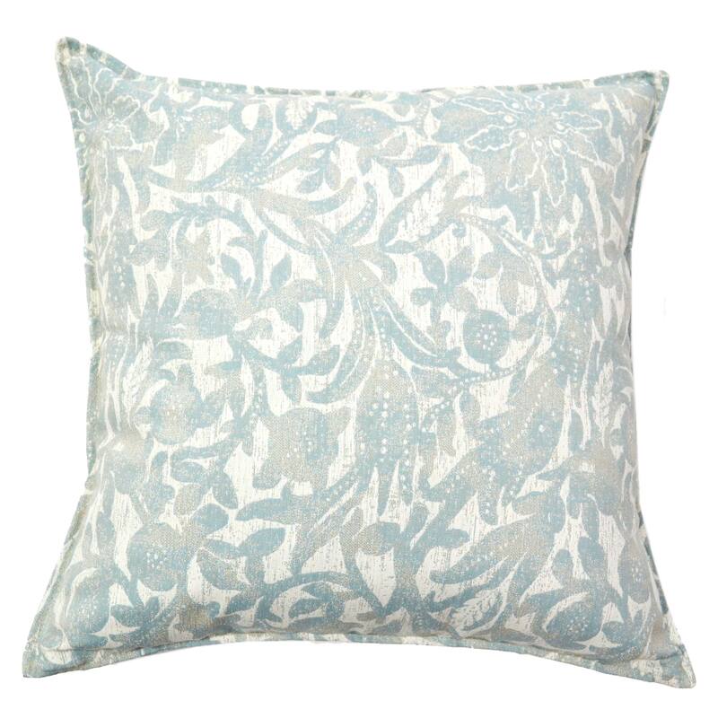 Jiti Outdoor Coastal Nautical Soft Beach Textured Patterned Square Throw Pillows Cushions for Pool Patio Chair 20 x 20 - Blue/Cream