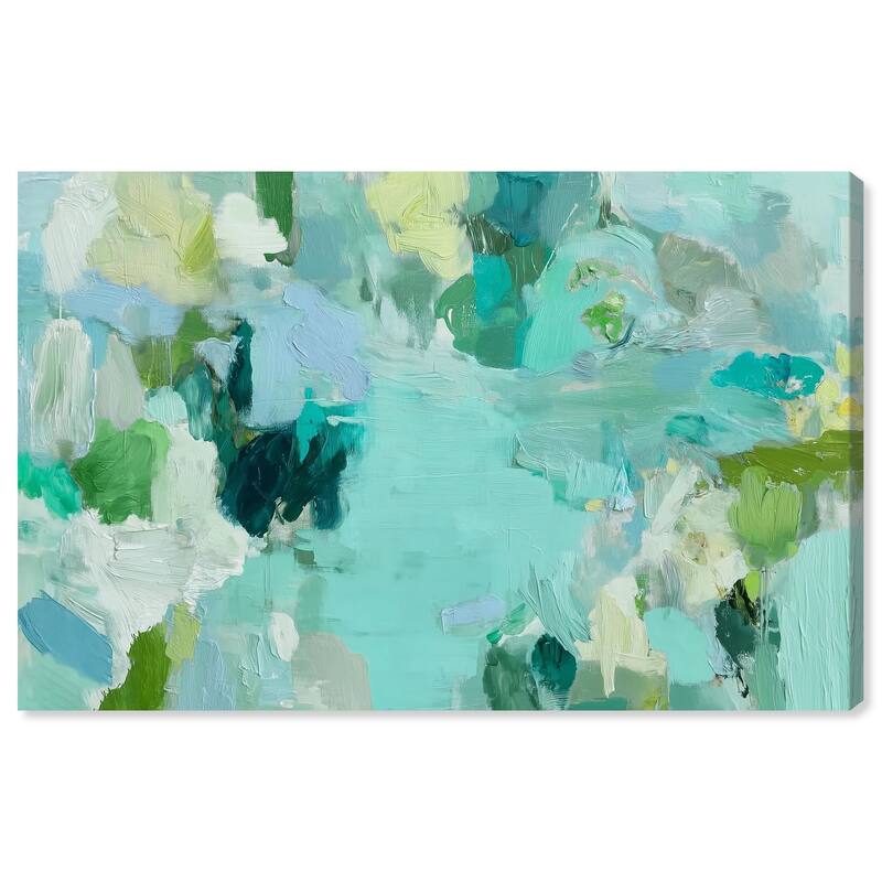 Alista Green Blues Canvas by Art Remedy, Gallery Wrapped - 15" x 10"