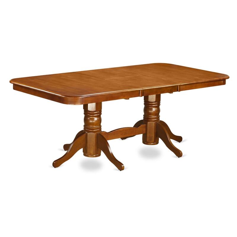 East West Furniture 7 Piece Dining Table Set- of a Rectangle Wooden Table and 6 Dining Room Chairs, Saddle Brown (Seat Option)