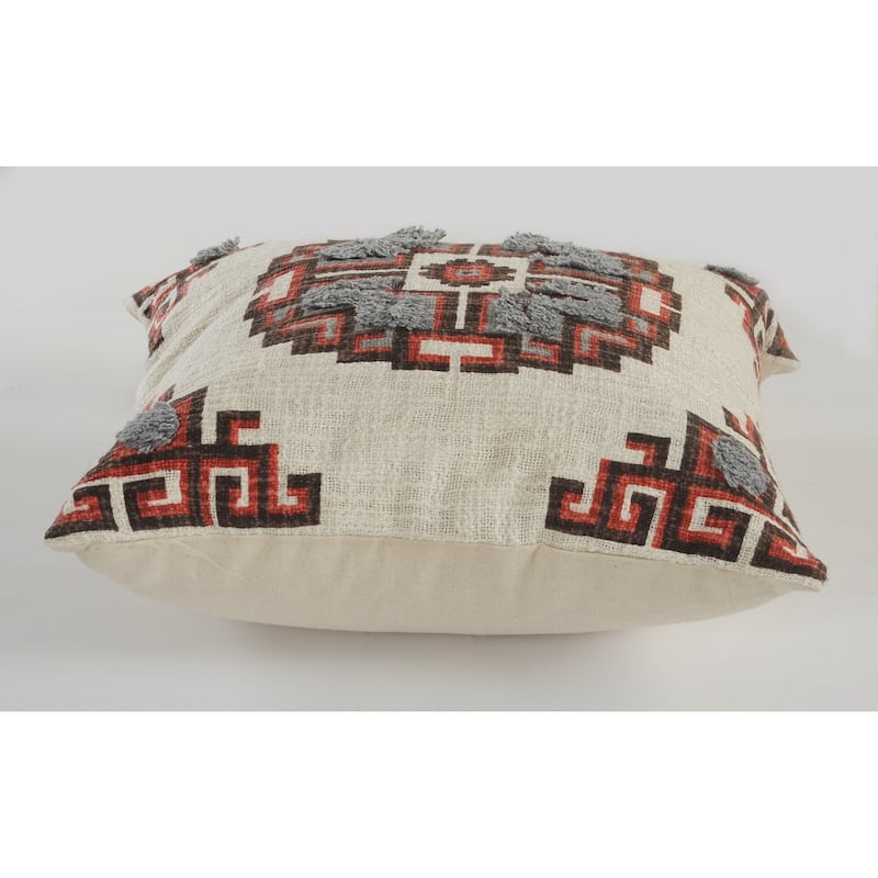 HomeRoots 18" X 18" Brown And Beige 100% Cotton Abstract Zippered Pillow