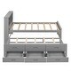 preview thumbnail 21 of 26, Twin Size Platform Kids Bed Frame with Storage Headboard, USB, Twin Size Trundle and 3-Drawers for Bedroom, White