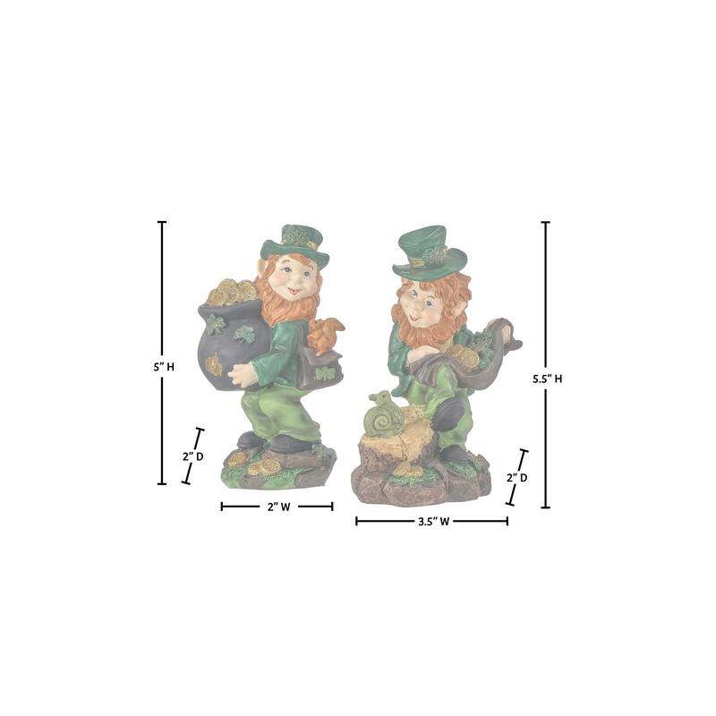 5.5" Resin Leprechaun Set of 2