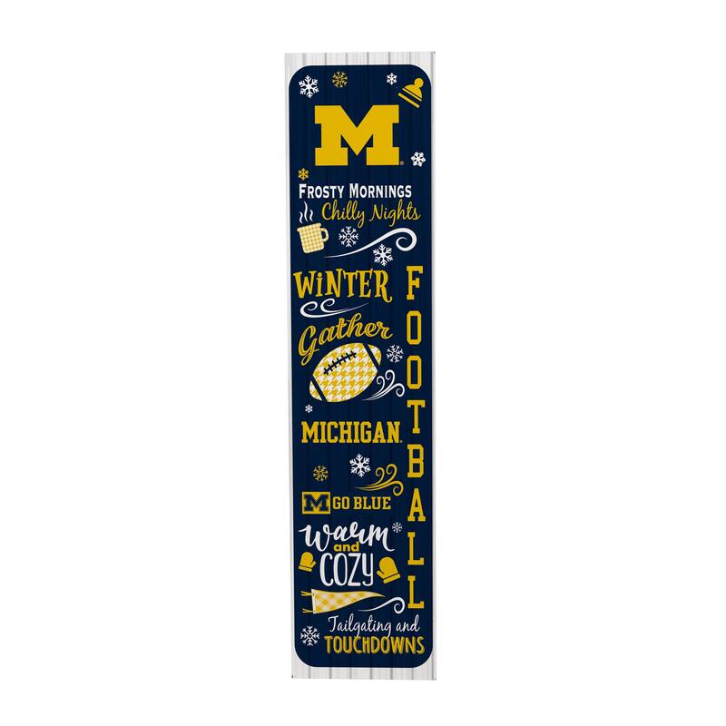 47" Double Sided Seasonal Porch Leaner, University Of Michigan - 47" x 11.25"