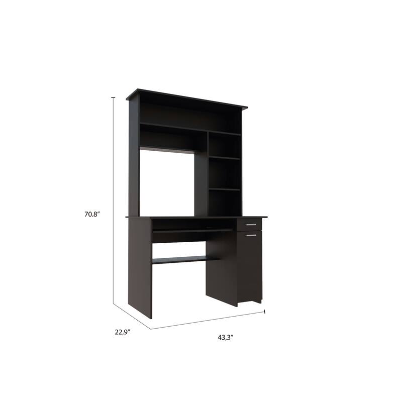 Aberdeen 2-Drawer 7-Shelf Computer Desk with Hutch