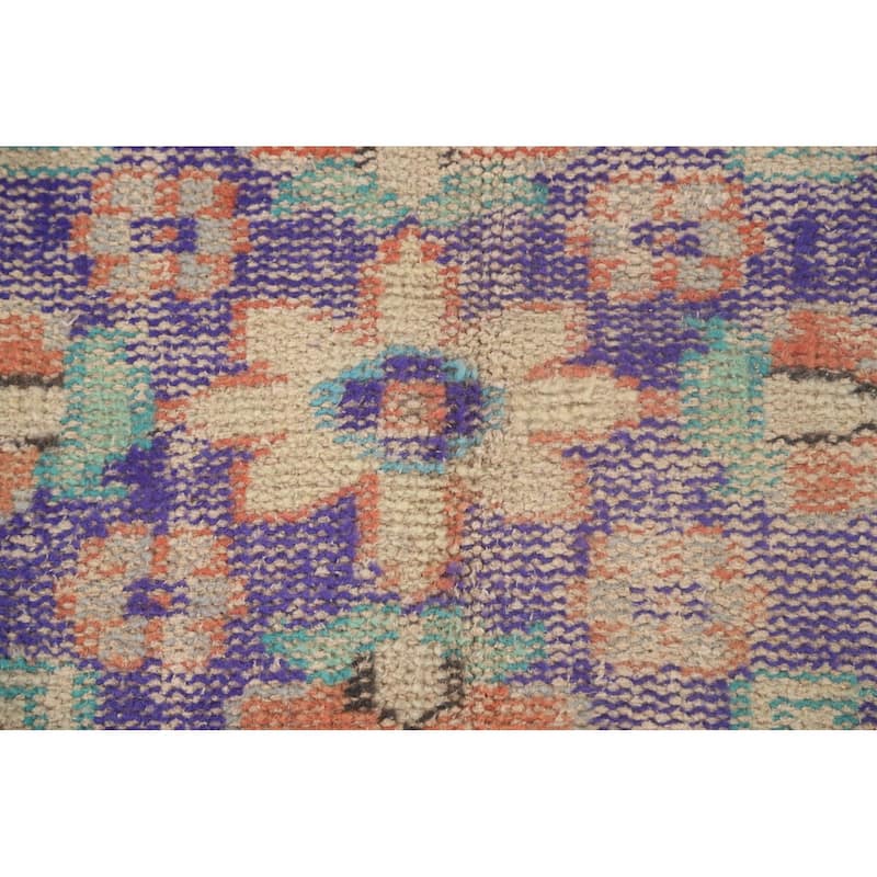 Distressed Sparta Turkish Vintage Area Rug Hand-Knotted Wool Carpet - 6'3" x 9'0"