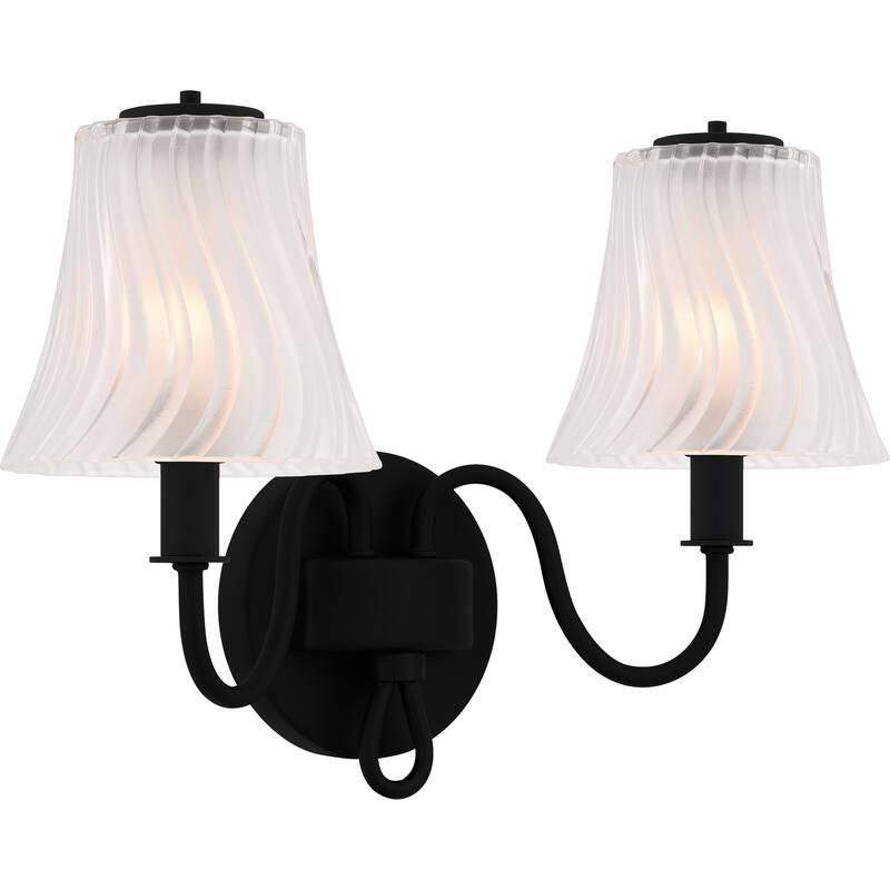 McKinney 2-Light Matte Black Bath Light