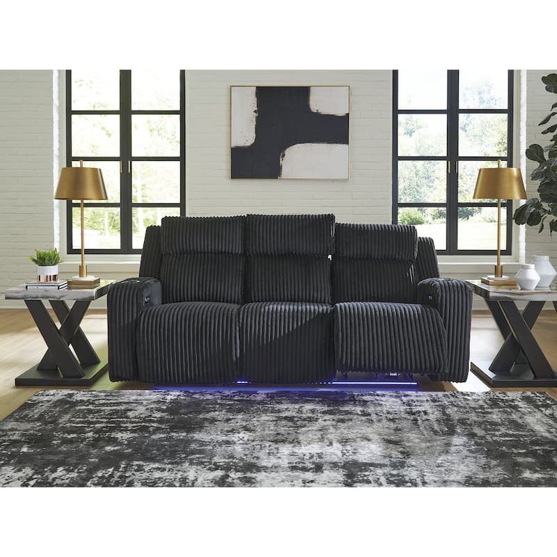 Signature Design by Ashley TwinBrooke Power Reclining Sofa - 89"W x 44"D x 42"H - Black
