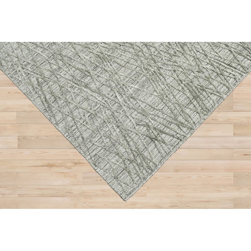 Hand Made Loop n Cut Pile 100% Wool Modern Oriental Area Rug Gray - 4' x 5' 11''