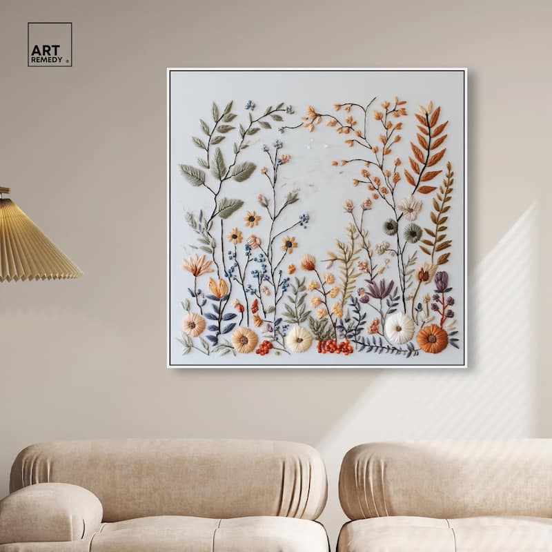 Threaded Thicket Canvas Floral by Art Remedy