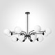 preview thumbnail 21 of 32, 16-Light Mid-Century Modern 2-Tier Large Round Sputnik Glass Globe Chandelier with Milky White Glass Globe Shade