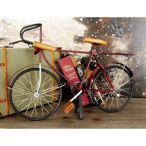 Rust Iron Metal Eclectic Vintage Farmhouse Bicycle Figurine Sculpture - 21 x 3 x 14