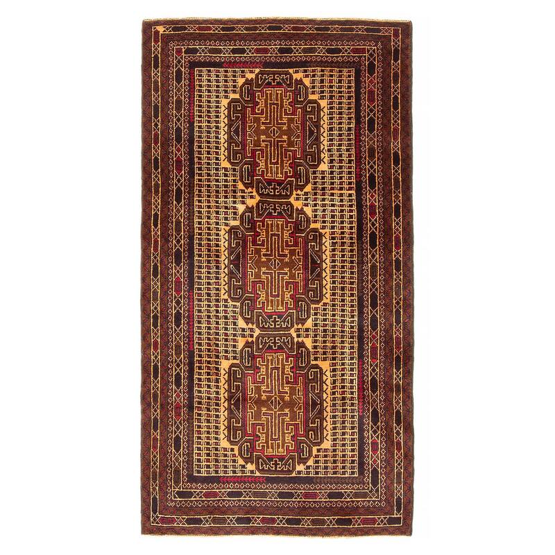 Teimani Brown Rug 2'8" x 5'3" - 2'8 x 5'3 - Light Brown - 2'8 x 5'3