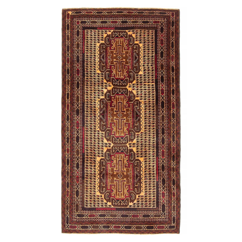 Teimani Brown Rug 2'8" x 5'3" - 2'8 x 5'3