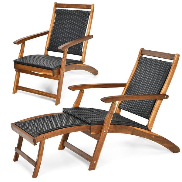 Wood Folding Chaise Lounge Chair Outdoor Foldable Chair Bed Bath
